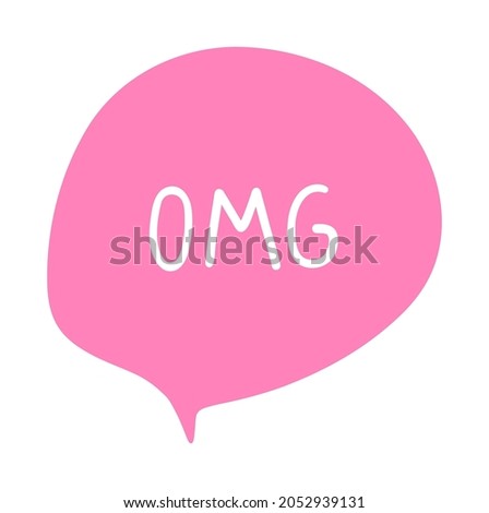 Bubble speech balloon. Online message sticker, cartoon talk phrase, conversation dialog chat cloud. Vector illustration