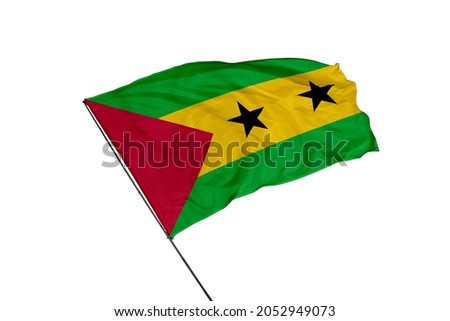 Sao Tome and Principe flag on a white background