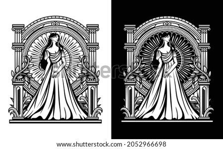 vector woman vintage adult black and white coloring book