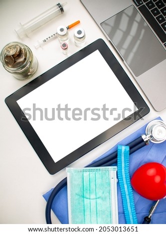 Health care medicine background copy space.Specialist cardiology professional special list for your heart.Banner concept.Doctor health care conceptual .Medical uniform professional.