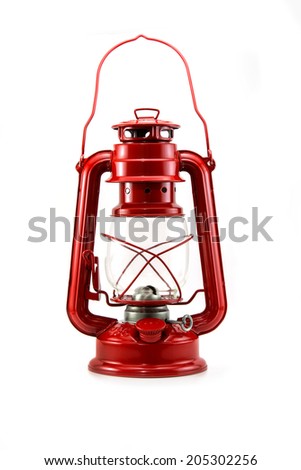 Old style lantern on white background. Royalty-Free Stock Photo #205302256