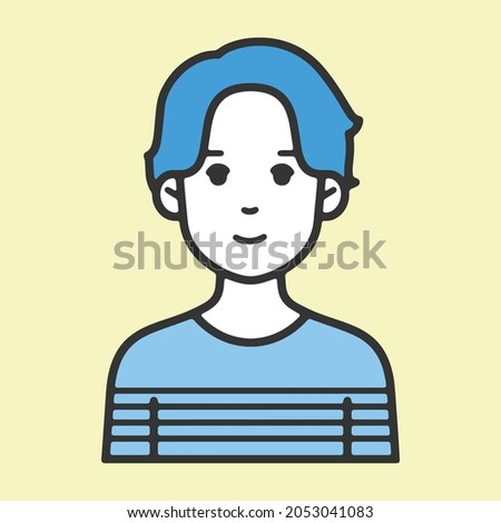 Simple and flat line drawing design Young men with illustration variations that are easy to use for advertising