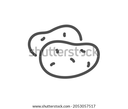 Potato line icon. Vegetable food sign. Diet nutrition symbol. Quality design element. Line style potato icon. Editable stroke. Vector Royalty-Free Stock Photo #2053057517