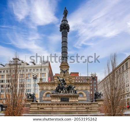 Soldiers and sailors Monument in downtown of city Cleveland, Ohio, USA