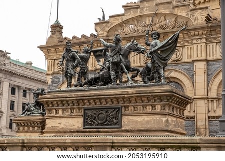Soldiers and sailors Monument in downtown of city Cleveland, Ohio, USA Royalty-Free Stock Photo #2053195910