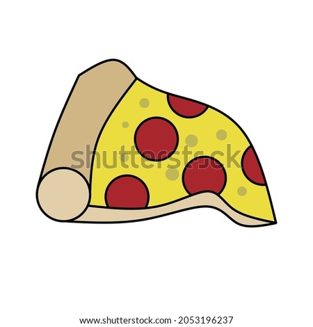pizza vector, pizza illustration on white background, simple concept pizza icon.