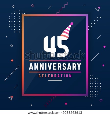 45 years anniversary greetings card, 45 anniversary celebration background free vector.
