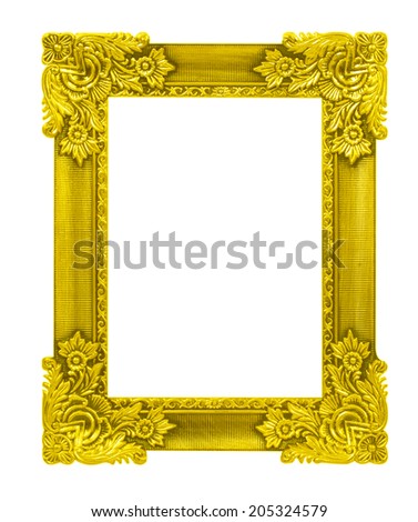 Wood antique wood picture frame isolated on white background.