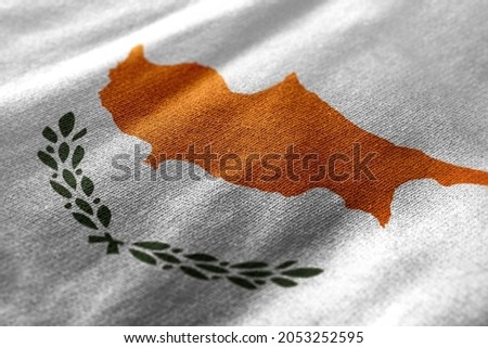 Close up waving flag of Cyprus. Concept of Cyprus.