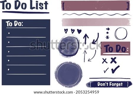 To do list vector set. Ideal for scrap booking, journaling, stickers and more.