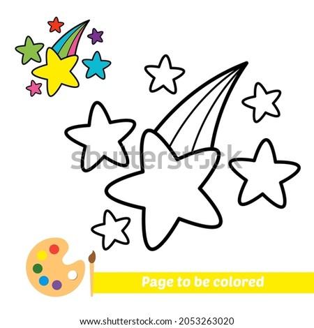 Coloring book, stars vector image