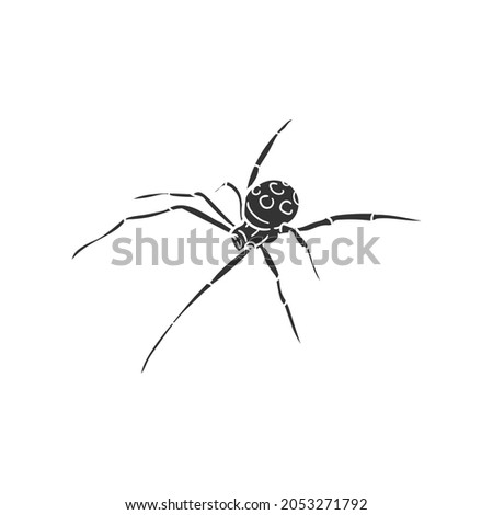 Black Widow Icon Silhouette Illustration. Spider insect Vector Graphic Pictogram Symbol Clip Art. Doodle Sketch Black Sign.