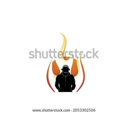 people fire logo design template