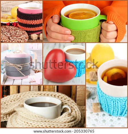 Collage of hot drinks