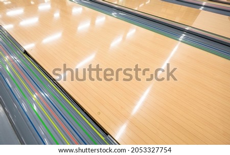 Classic clean wooden bowling Alley