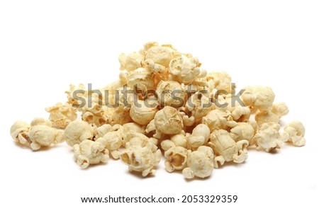 Popcorn pile isolated on white background