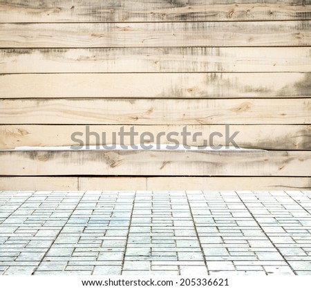 Painted wooden room with tiled floor