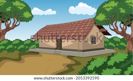 Illustration of Village home vector art Royalty-Free Stock Photo #2053392590