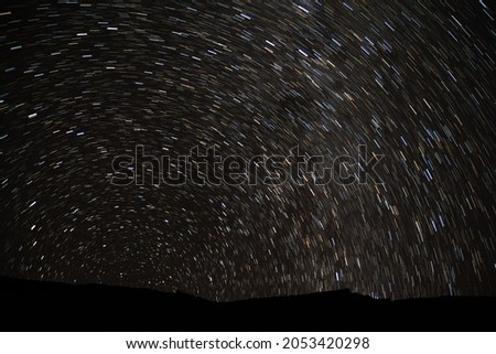 Night sky and star trail as captured on Hampta Pass Trek, India.