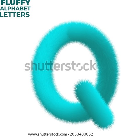 Fluffy Gradient English Alphabet Letter Q