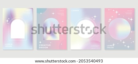 Fluid gradient background vector. Cute and minimalist style posters, Photo frame cover with pastel colorful geometric shapes and liquid color. Modern wallpaper design for social media, idol poster. Royalty-Free Stock Photo #2053540493