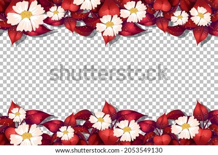 Flower frame template on transparent background illustration