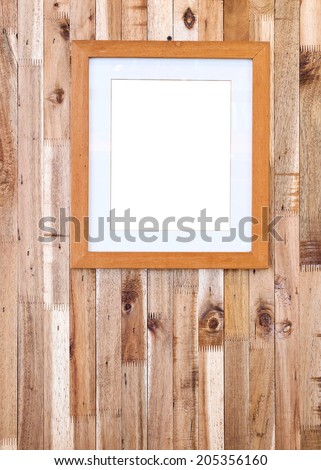 photo frame on wooden board background
