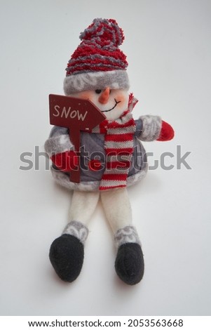 snowman chistmas figure on white background