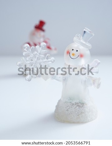 Christmas Snow man figure on white background