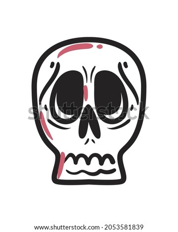 Skull head on white background