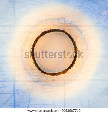 Glowing yellow halo over top of wood paneling