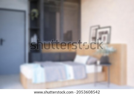 Defocused and Blur Photo of  Modern and Elegant Bedroom Interior Design