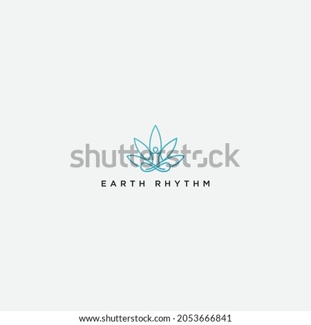 yoga leaf healthy and natural lotus logo