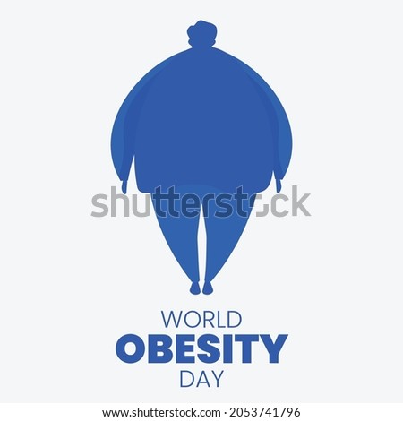 World Obesity Day banner. Obesity man vector illustration. Royalty-Free Stock Photo #2053741796