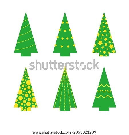 Simple Christmas trees icons set