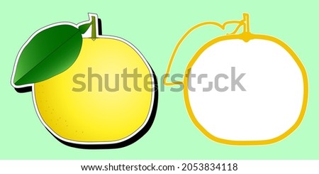 Grapefruit sticker and grapefruit-shaped frame.
Materials useful for creating leaflets, posters and web advertisements.