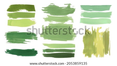 Green Smear the Paint. Color Shapes Background. Isolated Grunge Texture. Hand Drawn Stripes Splatter. Abstract Smear the Paint. Watercolor Brush strokes Design. Vector Traced Frames. Smear the Paint.