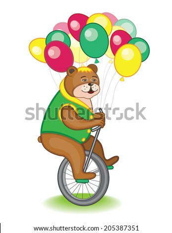 cute circus bear (vector illustration for children's books)