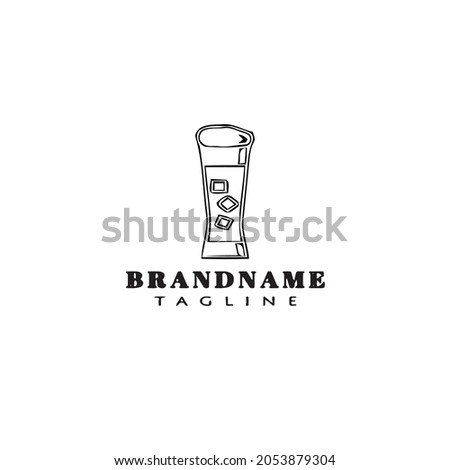 beer glasses cartoon logo icon design template simple modern vector illustration