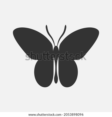 Butterfly vector icon isolated on white background.