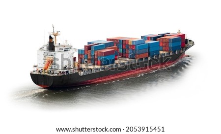 Container Cargo ship isolated on white background, Freight Transportation and Logistic, Shipping Royalty-Free Stock Photo #2053915451