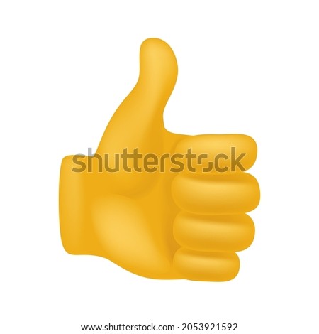 Thumbs Up Hand Emoji Icon Illustration Sign. Human Gesture Vector Symbol Emoticon Design Vector Clip Art. Royalty-Free Stock Photo #2053921592