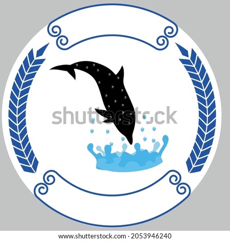  dolphins icon. logo vector.Easter Bunny.Can be used for or babies t-shirt design.Fashion print graphic.Cartoon animal illustration