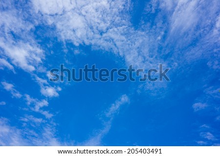 White clouds against blue sky , nature background