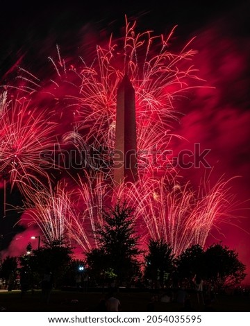 Fireworks at the Washington Monument.  
