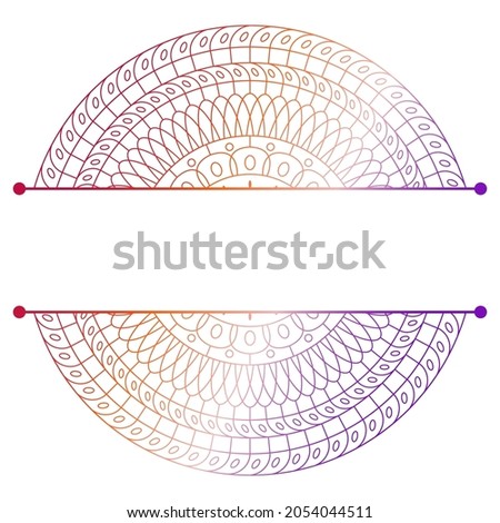 Mandala. Split pattern in form of mandala for Henna Mehndi or tattoo decoration. Decorative ornament in ethnic oriental style, vector illustration.