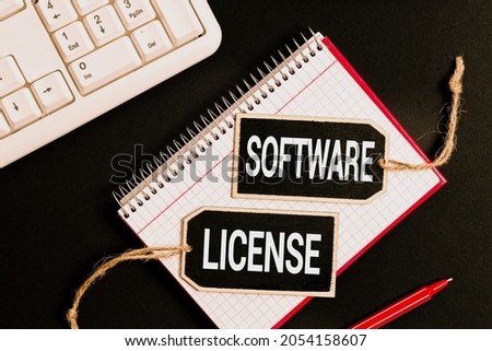 Inspiration showing sign Software License. Business approach legal instrument governing the redistribution of software Typing And Writing New Ideas Browsing Internet And Taking Important Notes