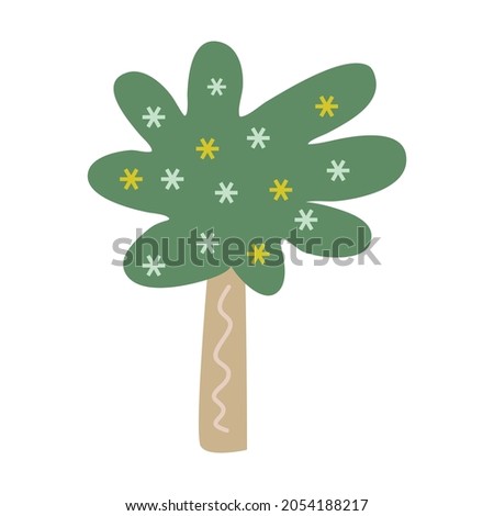 Tree icon symbol for nature, ecology and environment in a flat color illustration