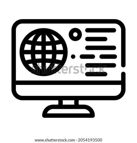 internet global network line icon vector. internet global network sign. isolated contour symbol black illustration