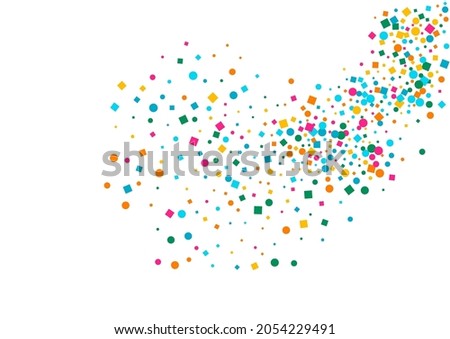 Rainbow Round Vector Vector  White Background. Abstract Rain Backdrop. Christmas Dust Illustration. Bright Circle Decoration Postcard.